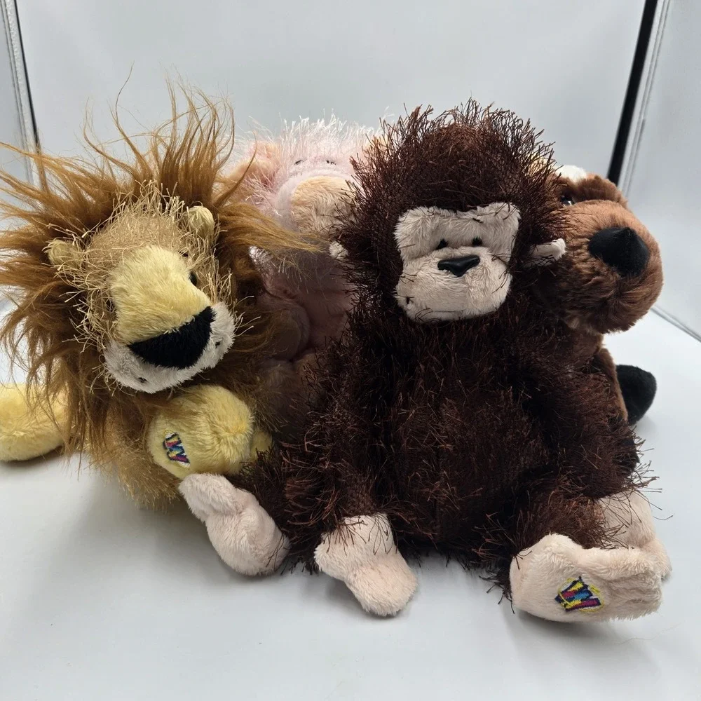 Ganz Webkinz Retired Lot Pig Moose Monkey Lion Stuffed Plush 8